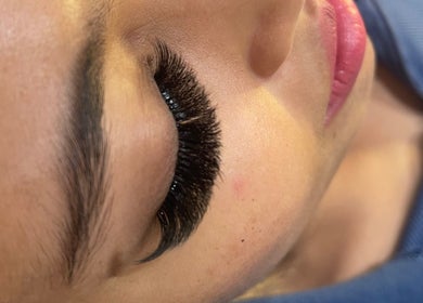 Close-up of lush lash extensions at Envious Effects Cosmetic Tattoo - Southport, Queensland, AU.