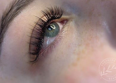 Close-up of eyelash extensions at Southern Beauty, Mbombela, Mpumalanga, ZA showcasing intricate detail.