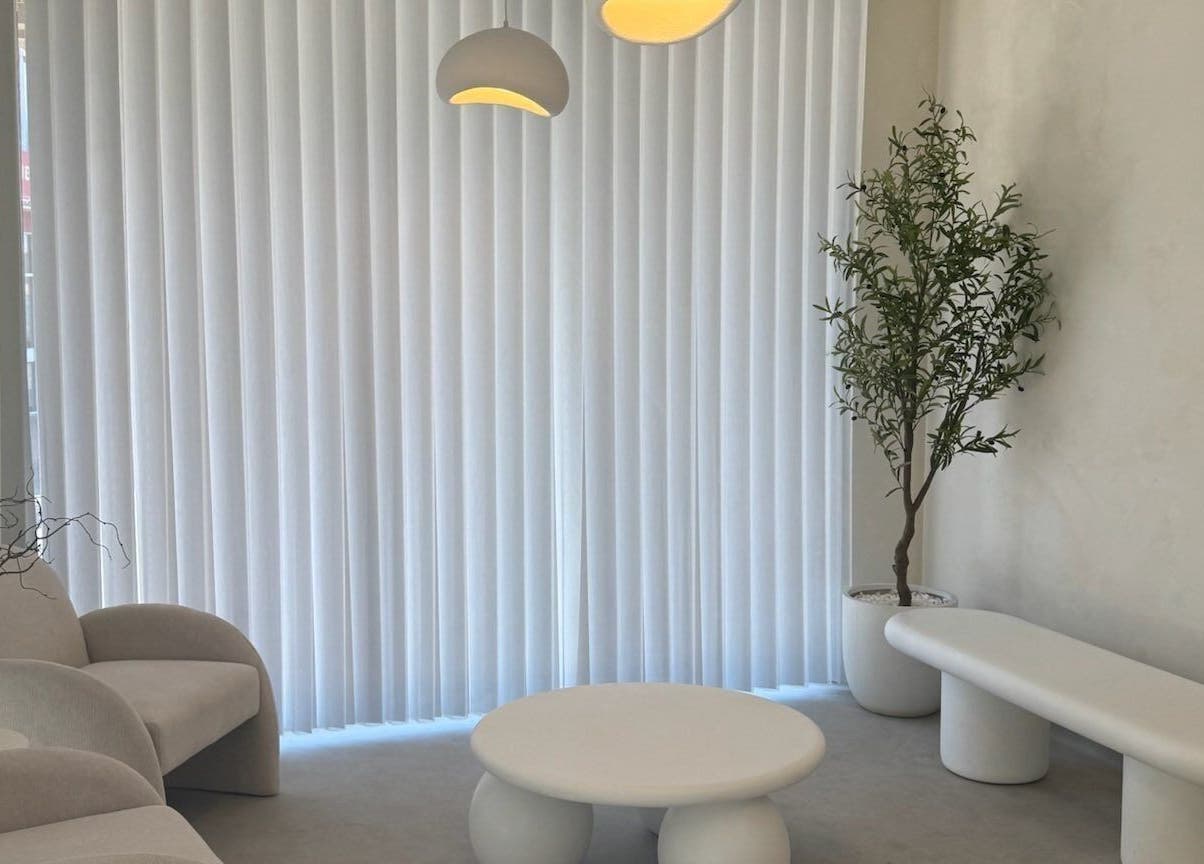 Elegant lounge area in Dead Pretty beauty bar inside Aesthetics by Maddy-Jane, Singleton, New South Wales, AU.