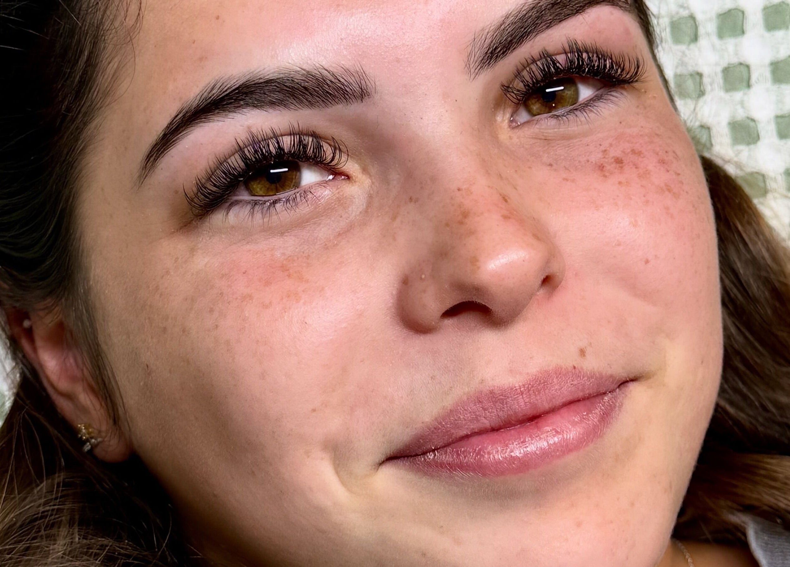 Close-up of customer with beautiful lashes at Lash Studio by Sarah E in Greta, New South Wales, AU.