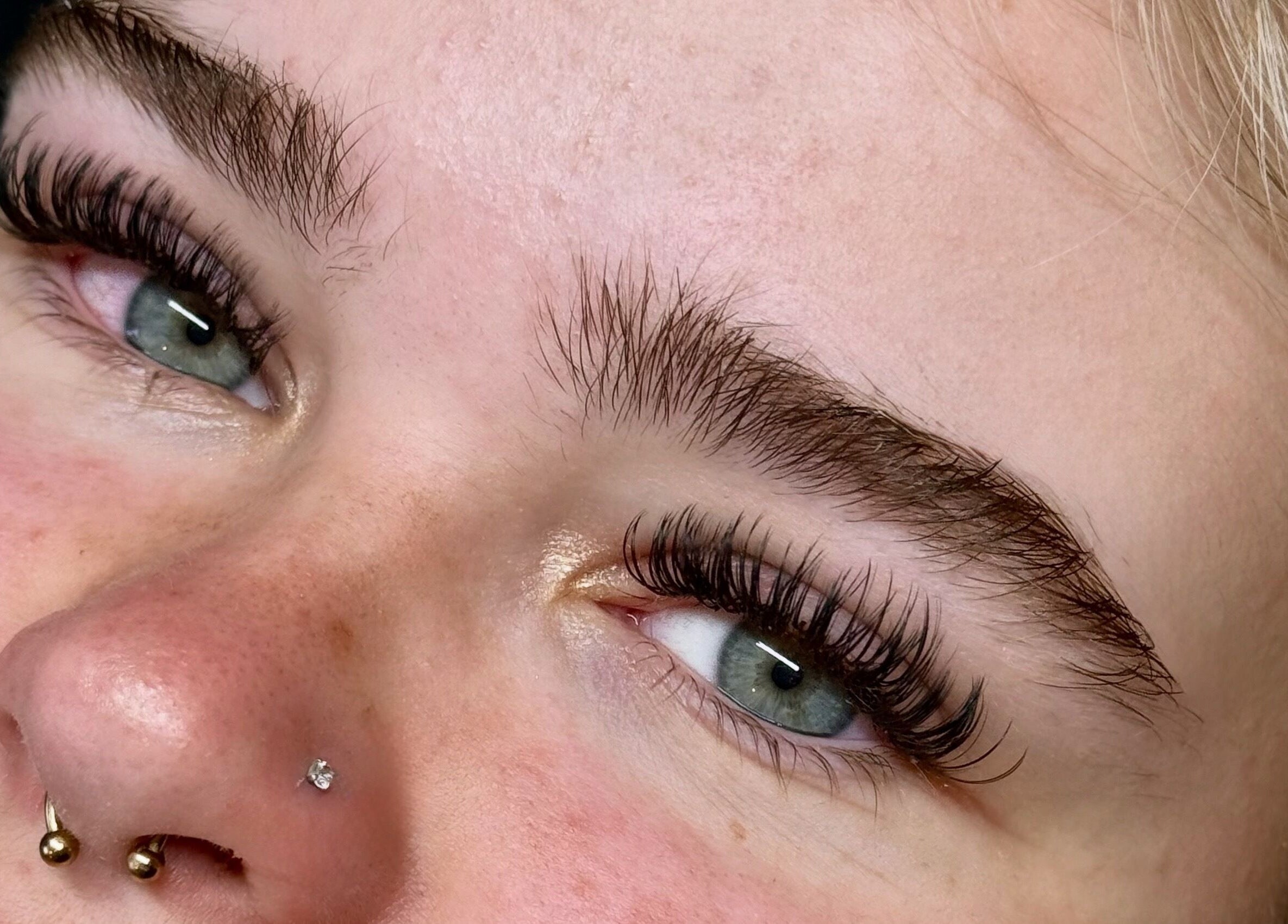 Close-up of styled lashes at Lash Studio by Sarah E, Greta, New South Wales, AU.