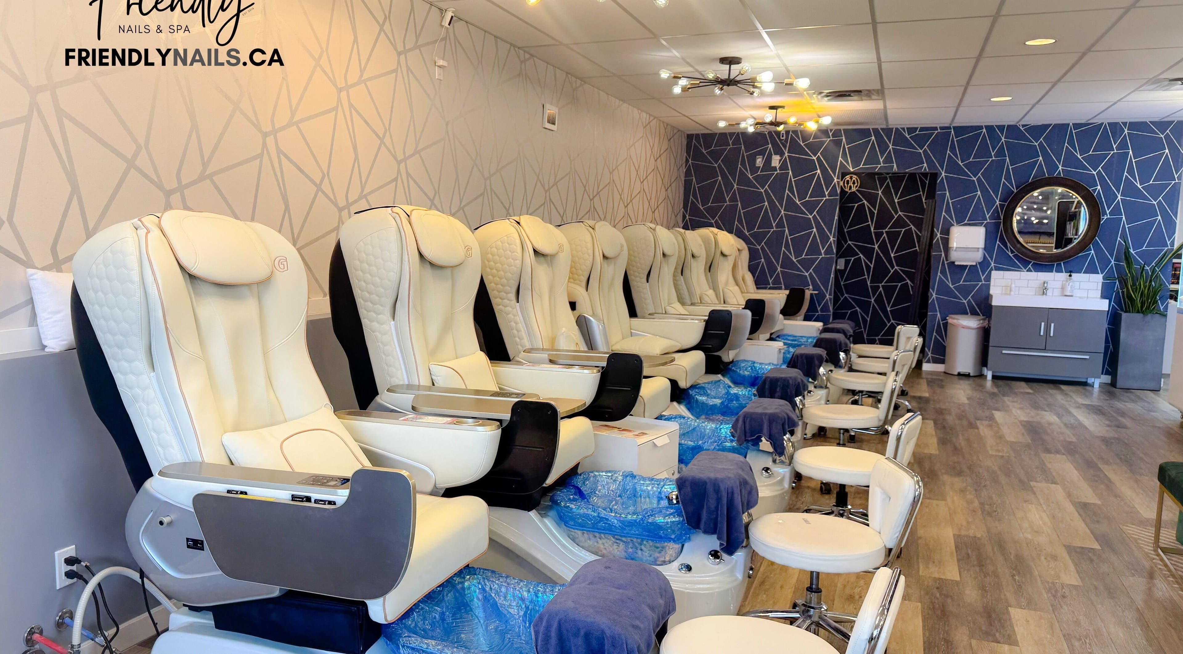 Pedicure chairs at Friendly Nails - Fort Sask, Fort Saskatchewan, Alberta, CA offer luxury and comfort.