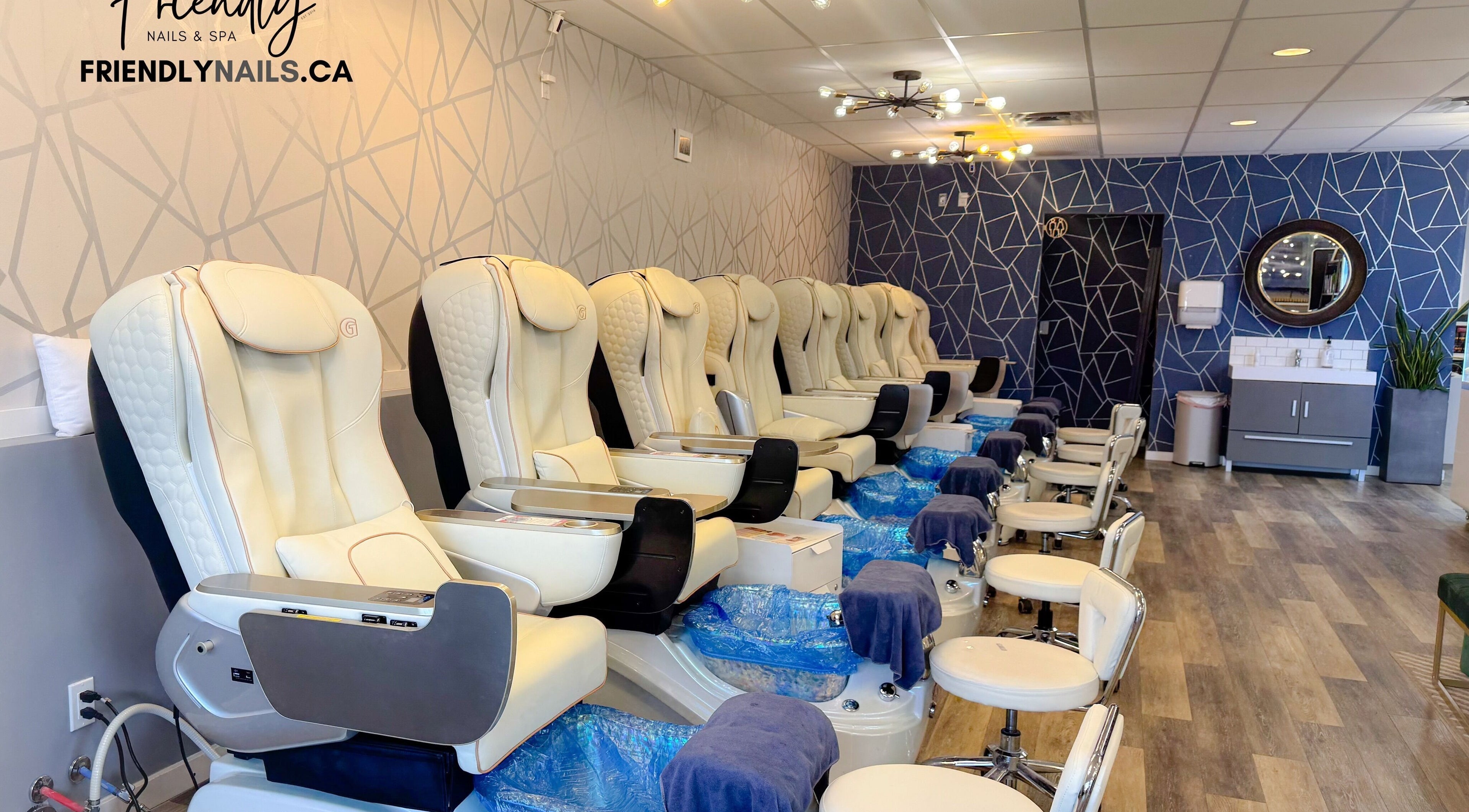 Pedicure chairs at Friendly Nails - Fort Sask, Fort Saskatchewan, Alberta, CA offer luxury and comfort.