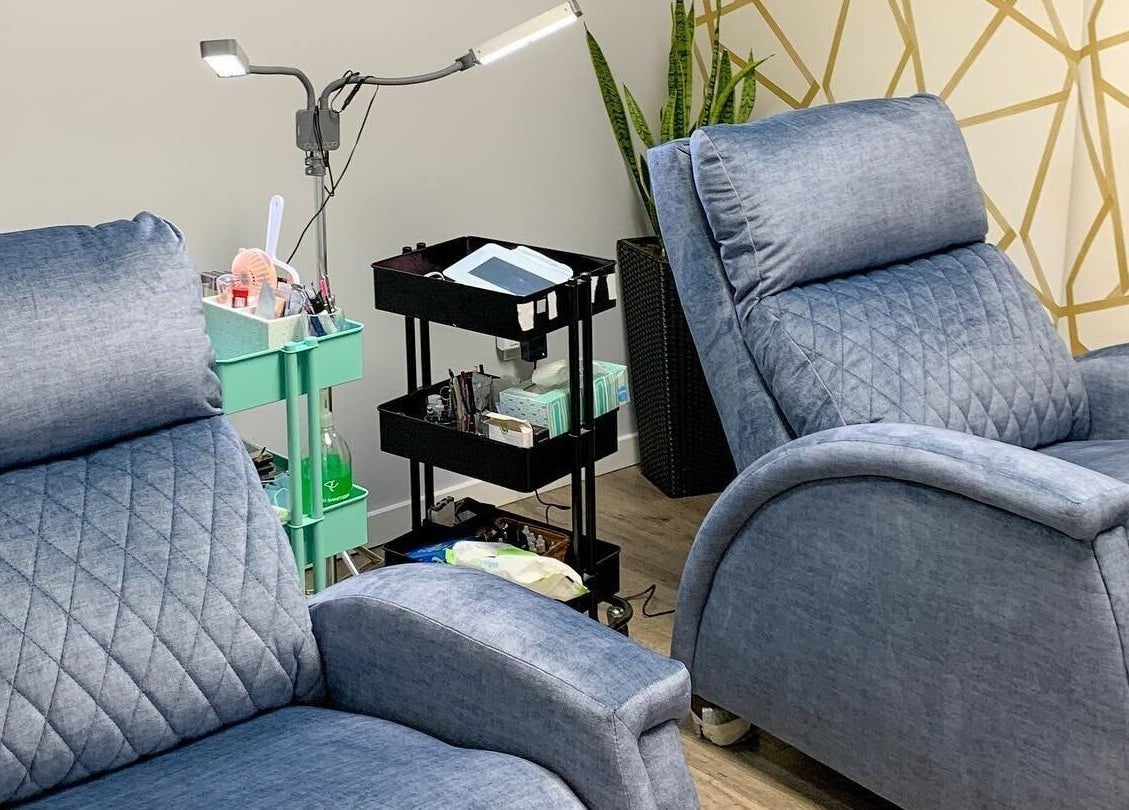 Comfortable seating at Friendly Nails - Fort Sask in Fort Saskatchewan, Alberta, CA for a relaxing experience.