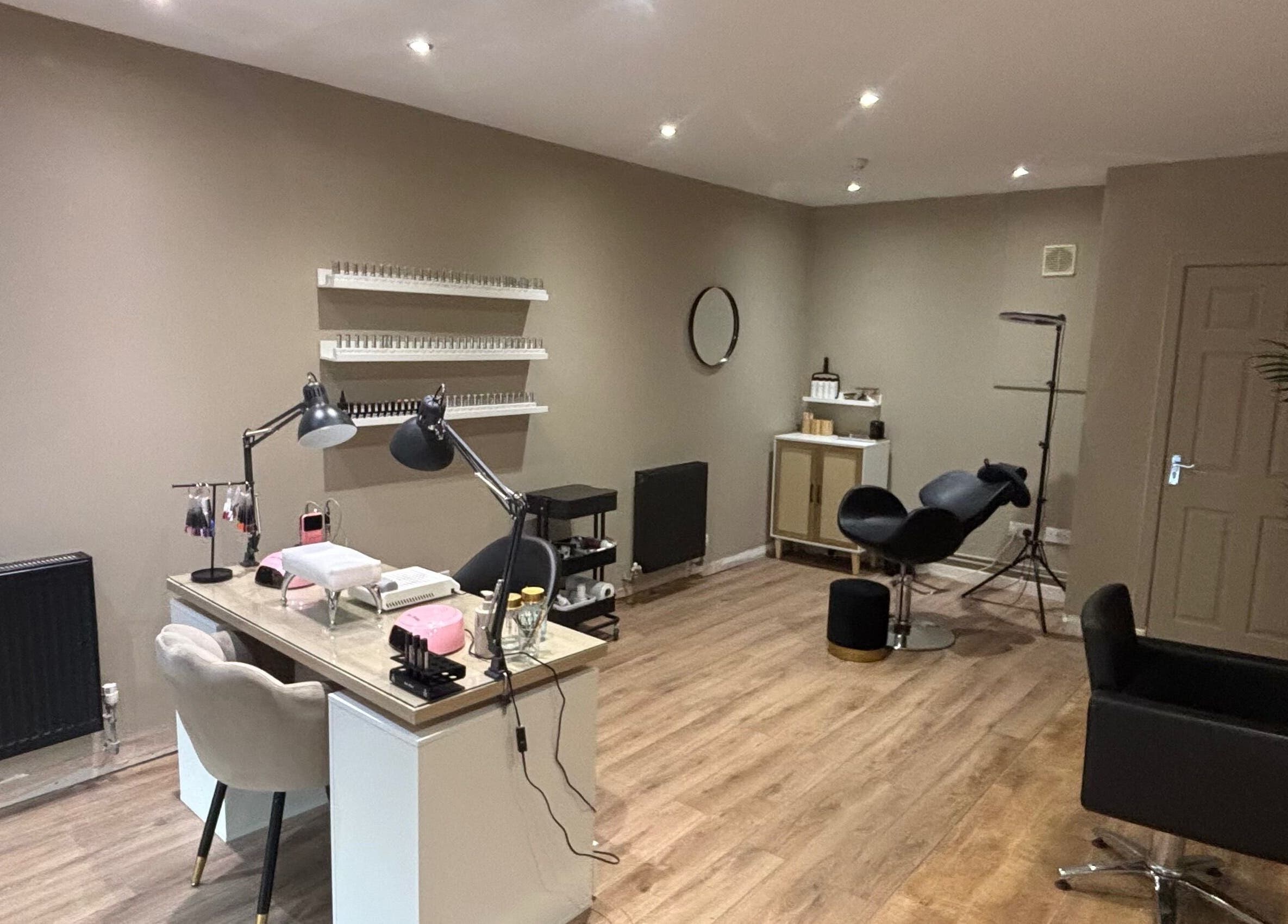 Sophisticated interior of Cloud Studio in Livingston, Scotland, GB, featuring modern salon furniture and decor.