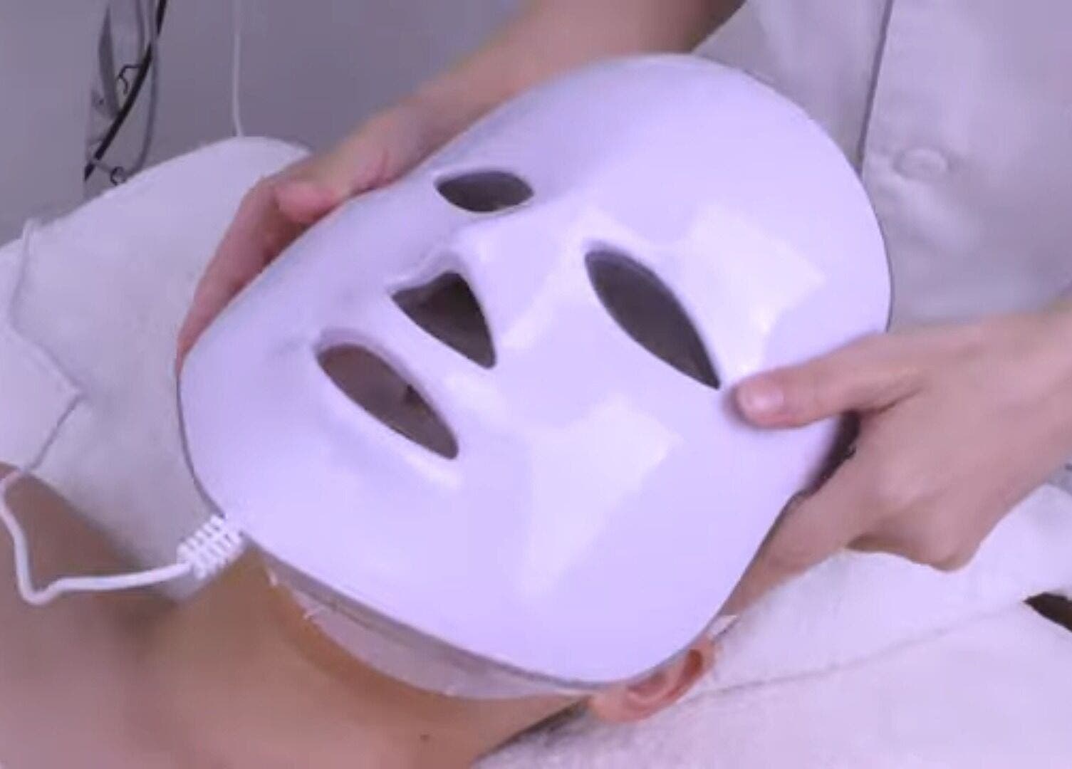 LED facial mask treatment at Boom by Sophie - The Spa in Philipsburg, SX enhances skin radiance.