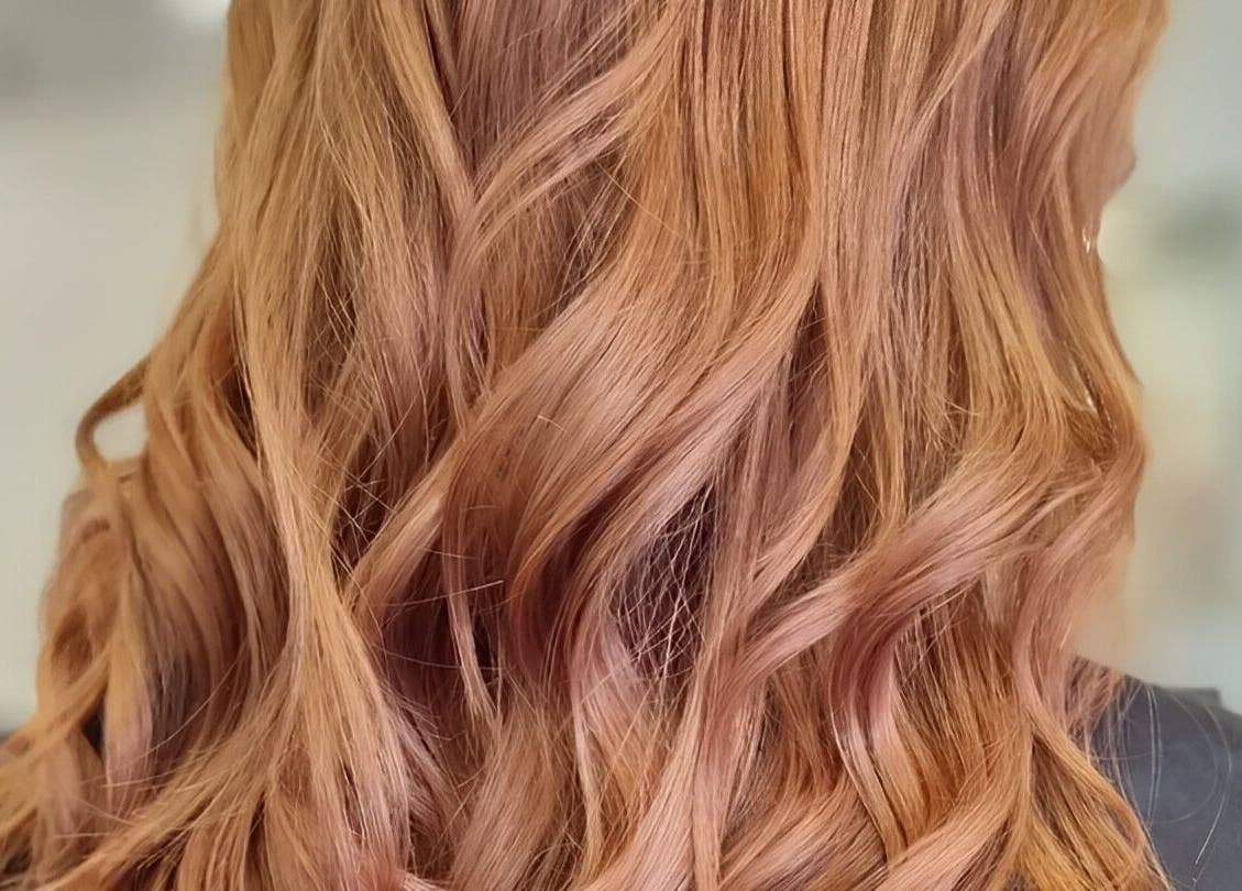 Copper hair waves styled at Cobi-Jane Intuitive Connections, Belmont North, New South Wales, AU.