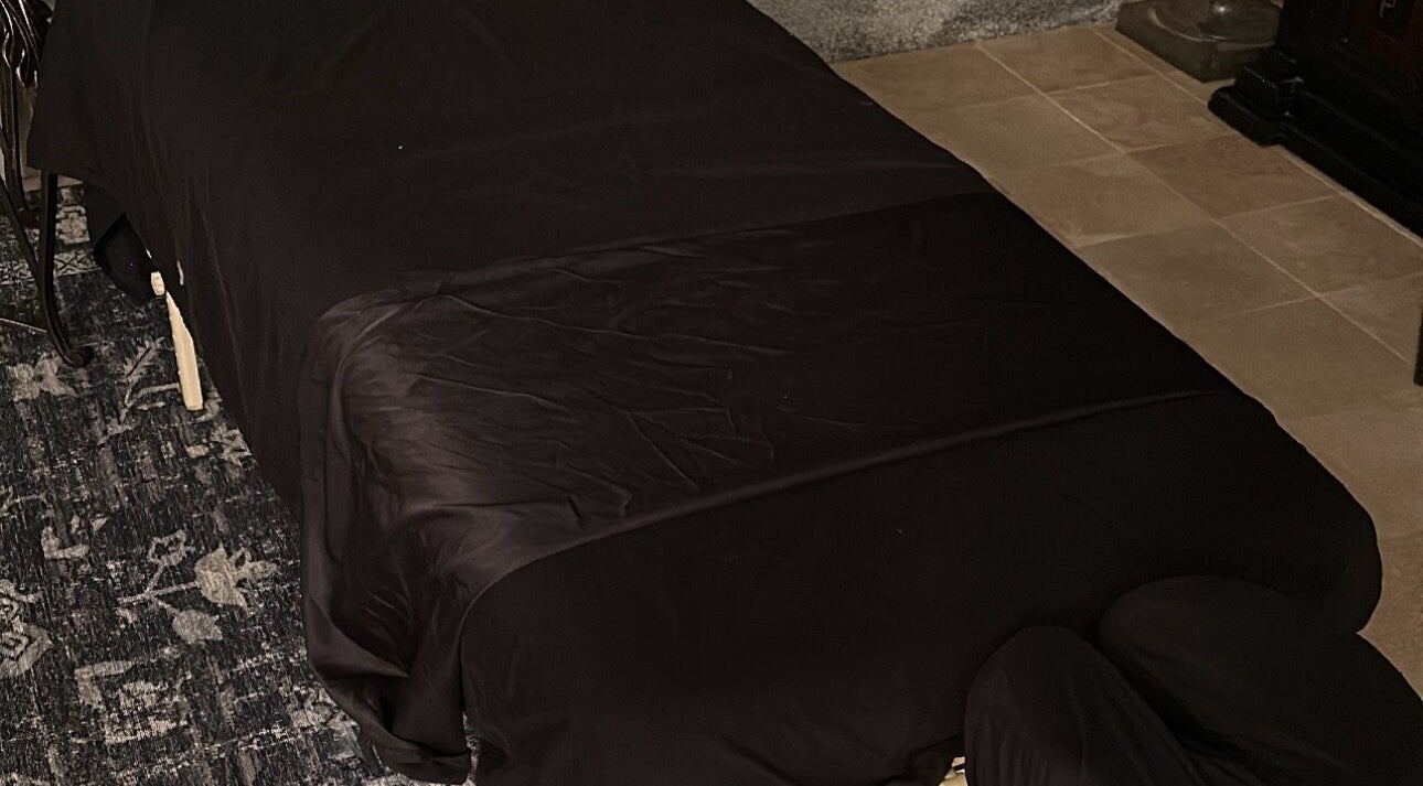 Massage table at ForeverKneaded Massage, Las Vegas, Nevada, US, ready for a relaxing session.