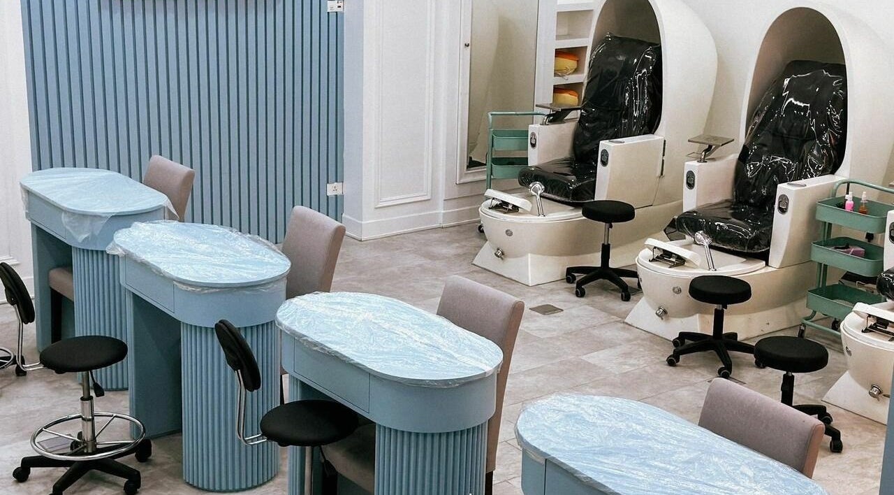 Sophisticated manicure and pedicure setup at مركز امواج النسائي in Al Qatif, Eastern Province, SA.