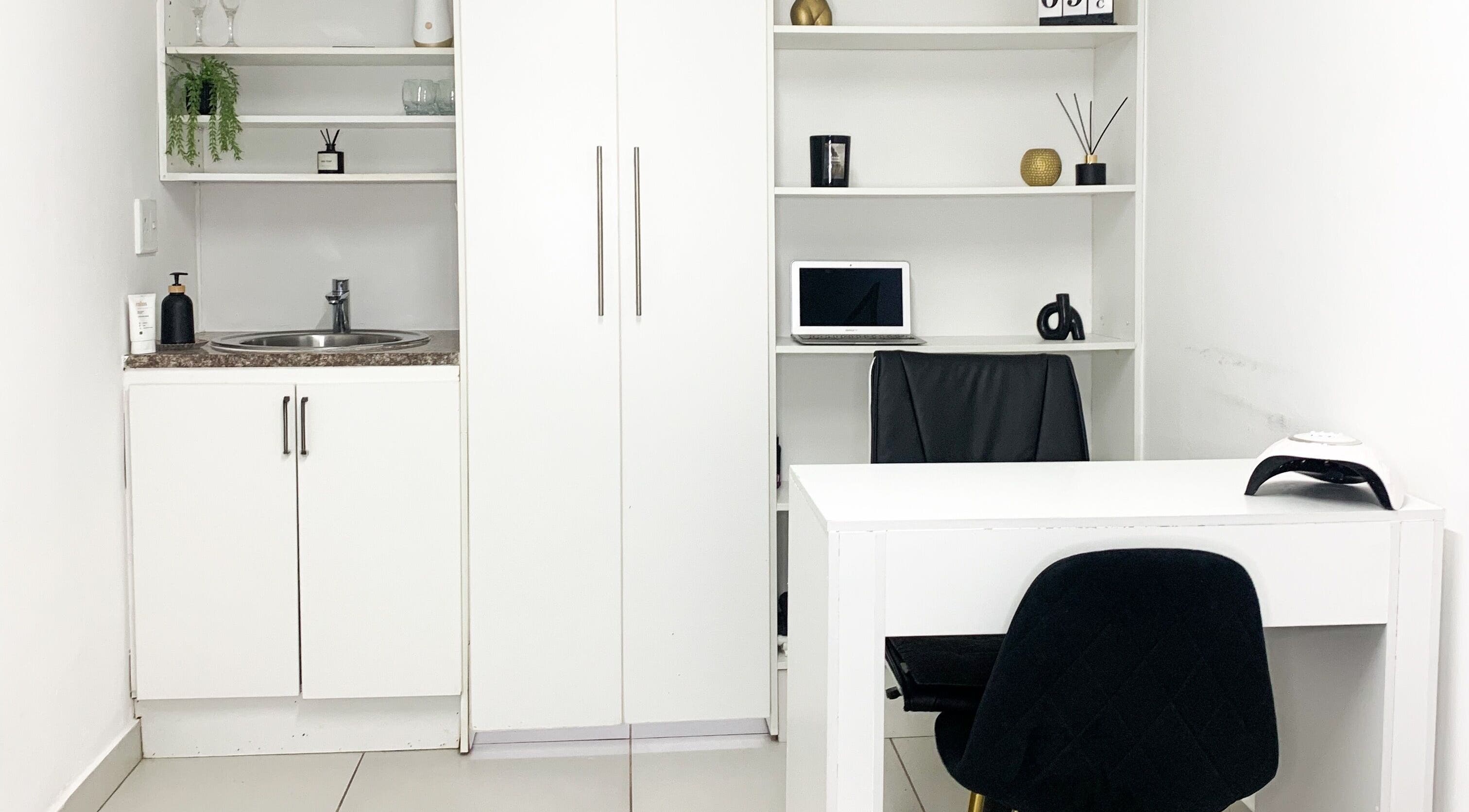 Modern clean nail salon workspace at Nails by p, Durban, Kwazulu-natal, ZA.