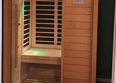 Infrared sauna at Green Room Remedies in Matthews, North Carolina, US for ultimate wellness experience.