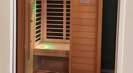 Infrared sauna at Green Room Remedies in Matthews, North Carolina, US for ultimate wellness experience.