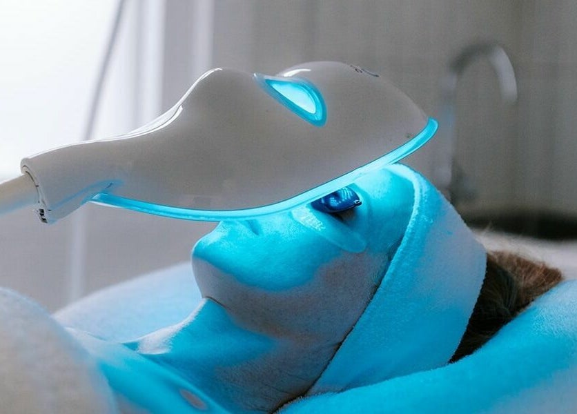 LED facial treatment at Numaven, Merewether, New South Wales, AU, offering advanced skin rejuvenation therapy.