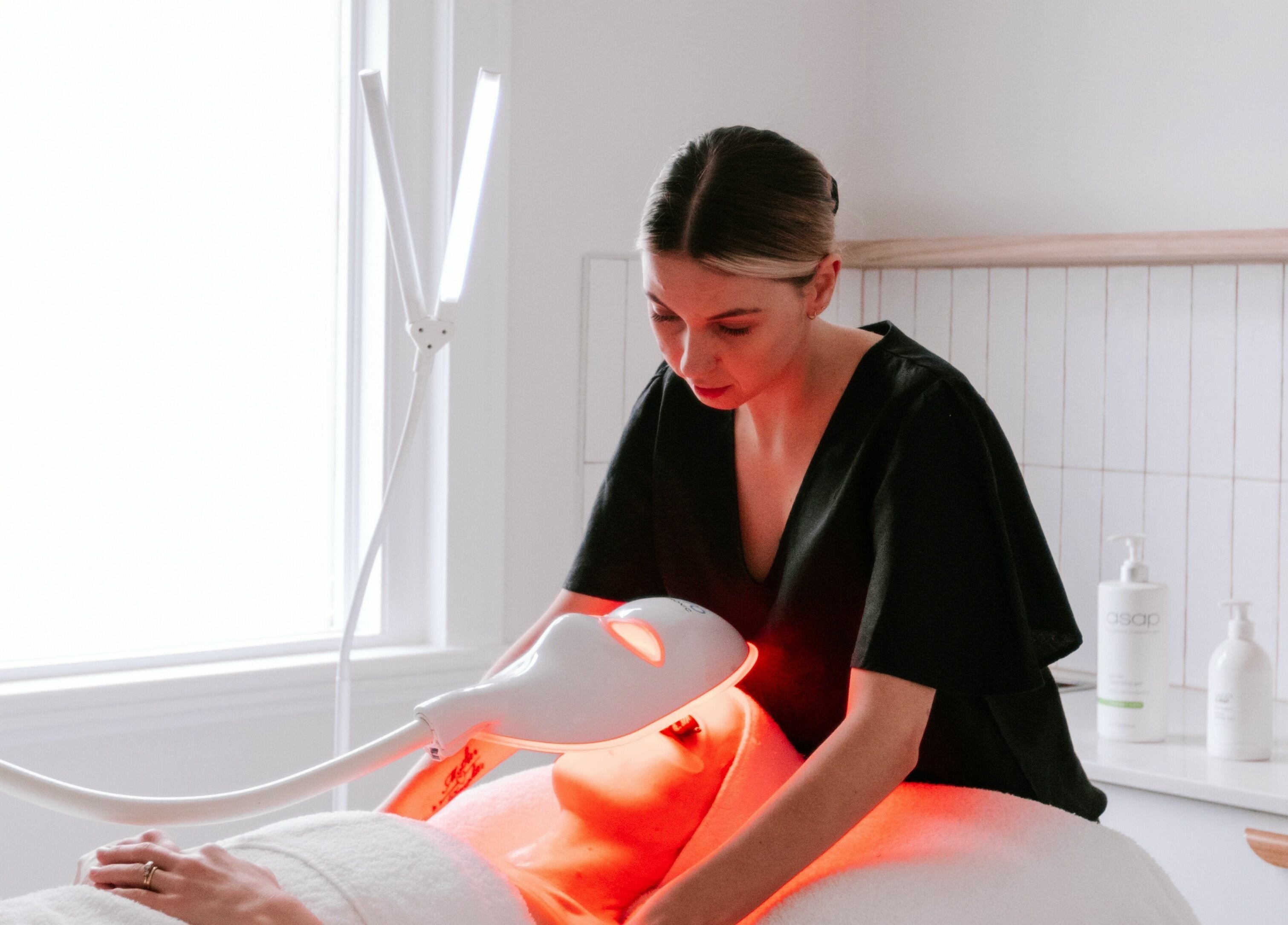 Numaven skincare session in Merewether, New South Wales, AU featuring a glowing facial treatment.