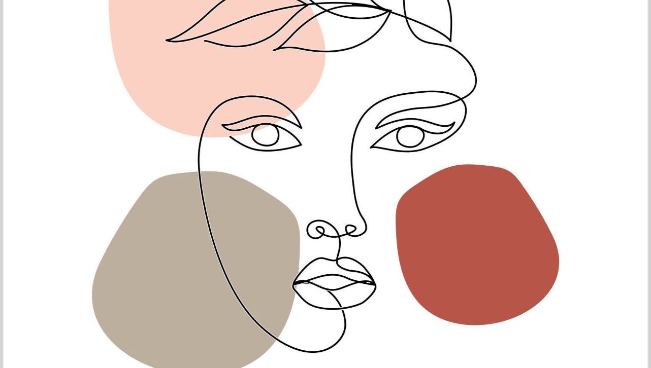 Abstract face line art at Tanya at Digits, Cardiff, Wales, GB, showcasing modern beauty aesthetics.