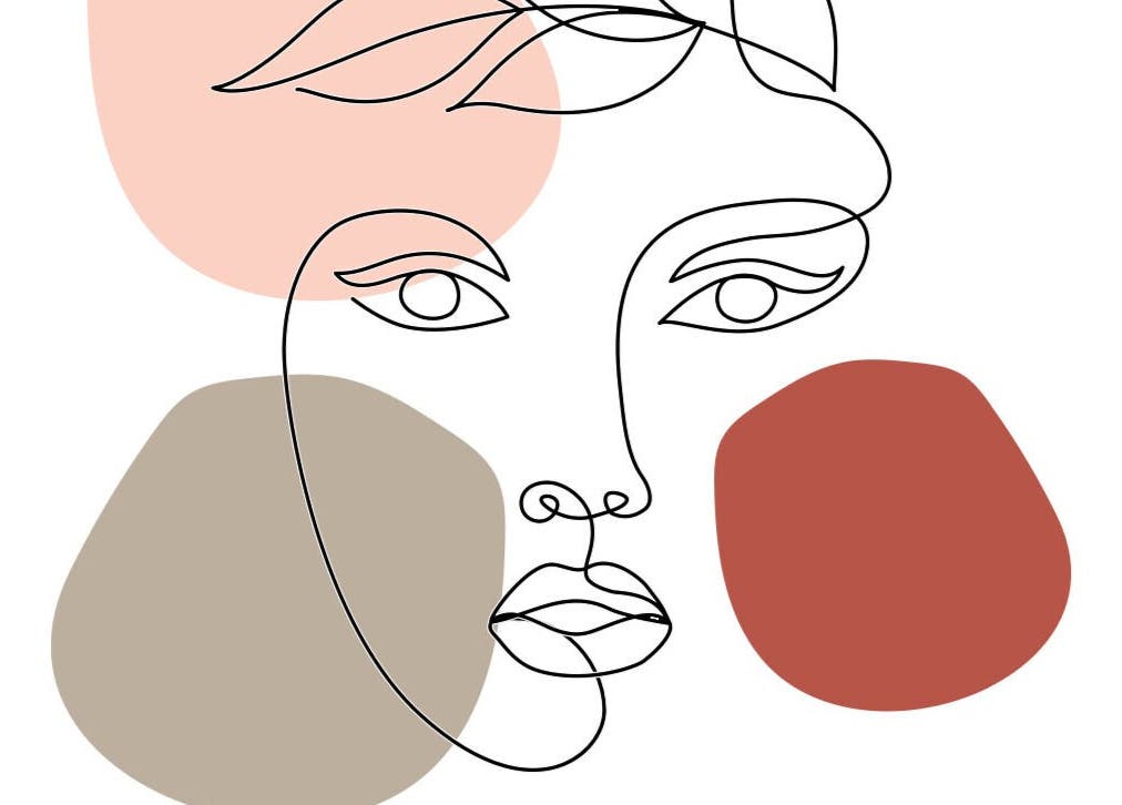 Abstract face line art at Tanya at Digits, Cardiff, Wales, GB, showcasing modern beauty aesthetics.