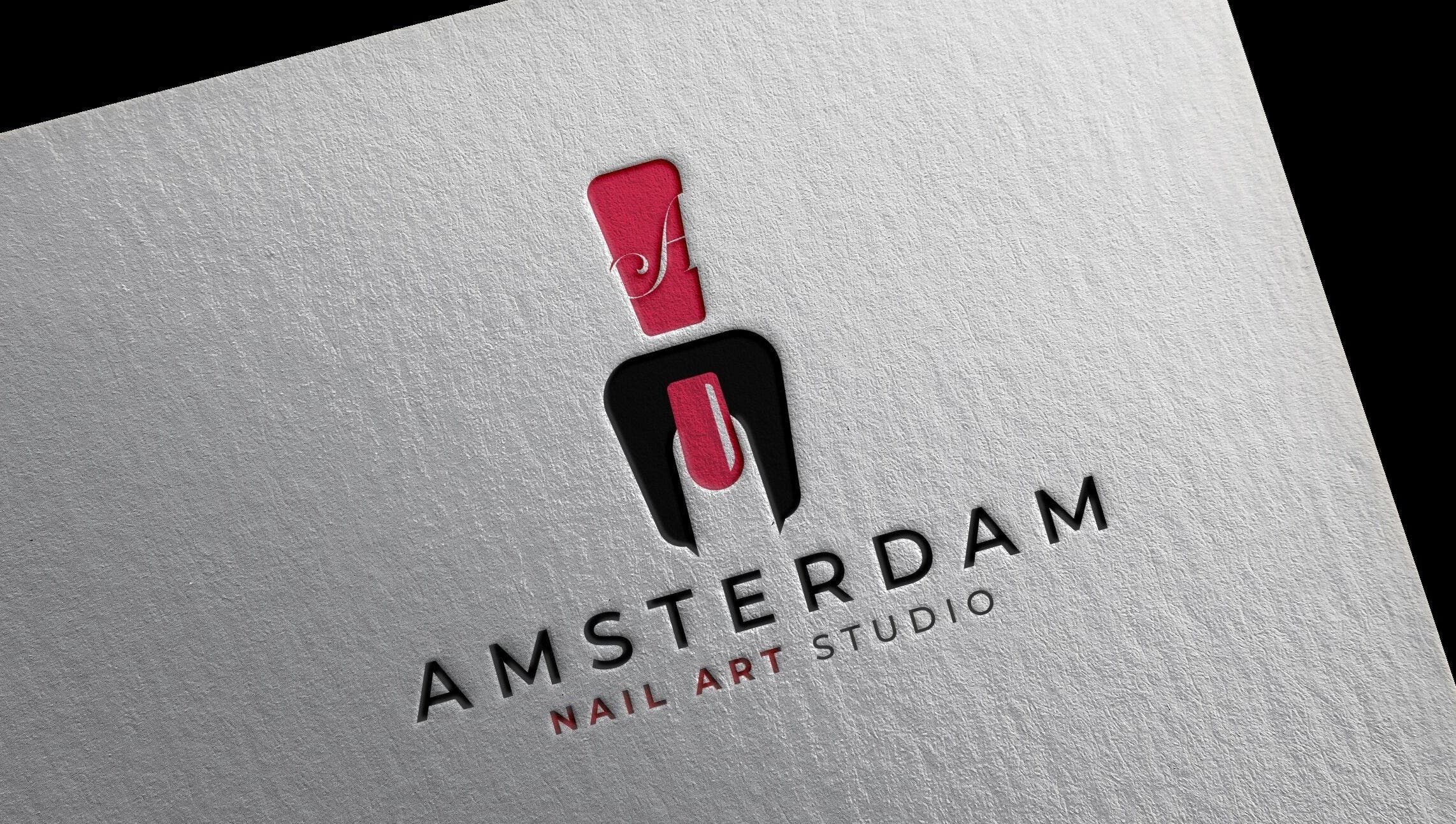 Logo of Amsterdam Nail Art Studio - IJburglaan, elegantly embossed in black and red, Amsterdam, Noord-Holland, NL.