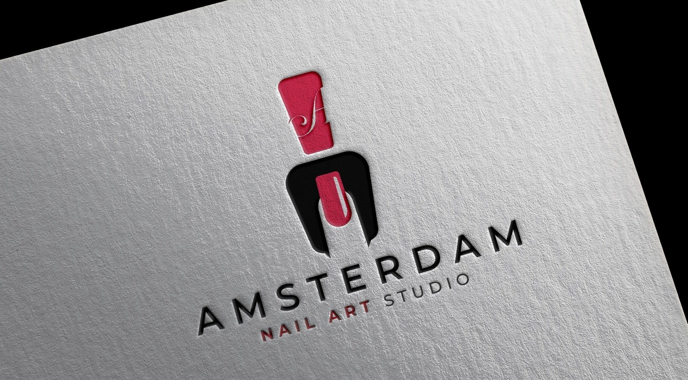 Logo of Amsterdam Nail Art Studio - IJburglaan, elegantly embossed in black and red, Amsterdam, Noord-Holland, NL.