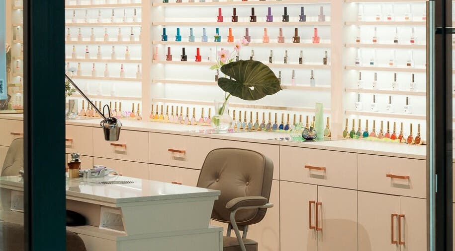 Amsterdam Nail Art Studio - IJburglaan, vibrant interior with nail polish display, Amsterdam, Noord-Holland, NL.