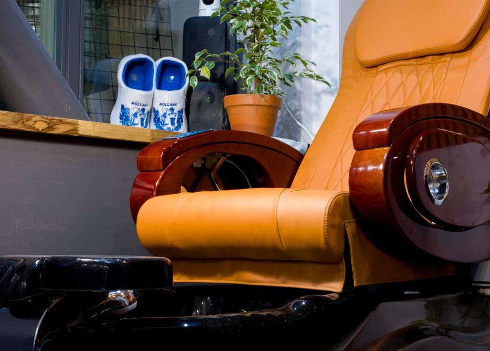 Luxurious pedicure chair at Amsterdam Nail Art Studio - IJburglaan, Amsterdam, Noord-Holland, NL.
