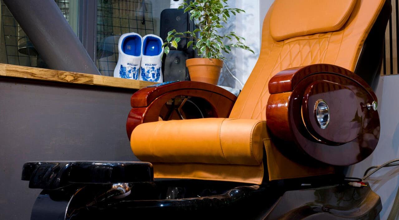 Luxurious pedicure chair at Amsterdam Nail Art Studio - IJburglaan, Amsterdam, Noord-Holland, NL.
