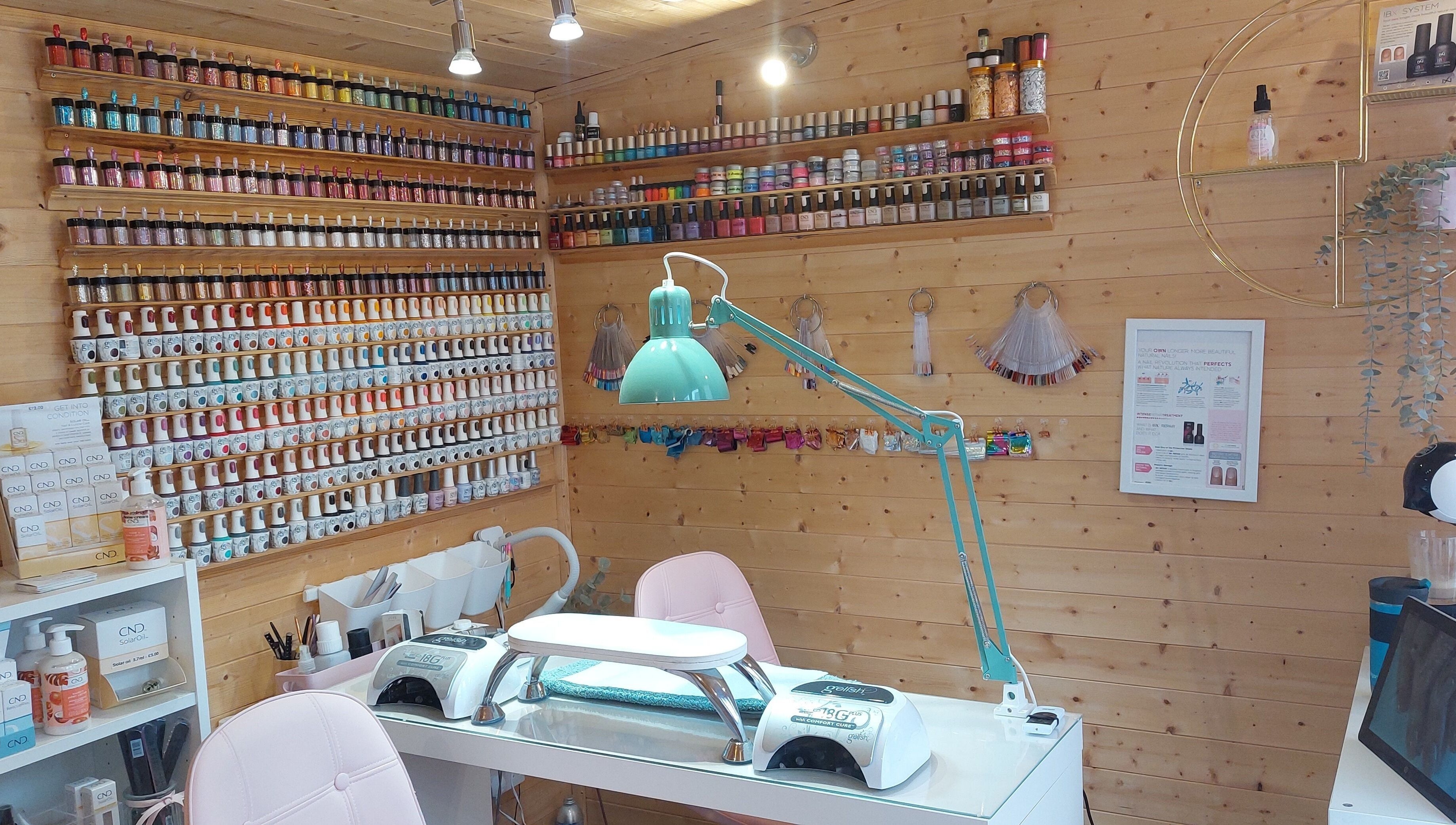 AllAboutNailz in Stubbington, United Kingdom, GB offers a wide array of vibrant nail polishes in a stylish, cozy setting.