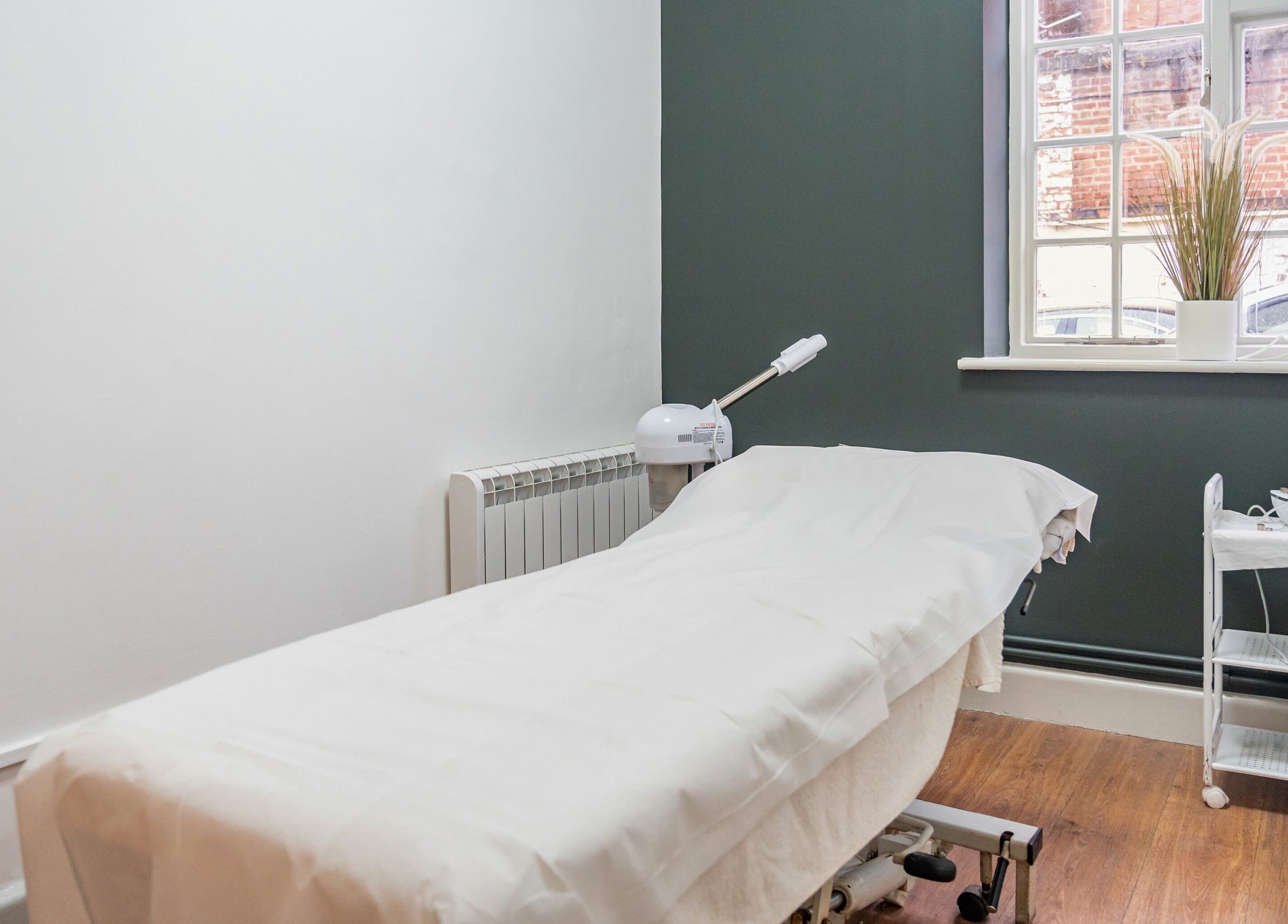 Peaceful treatment room at Pixel Perfect Clinic- Medical Aesthetics Skin Clinic, Southampton, England, GB.