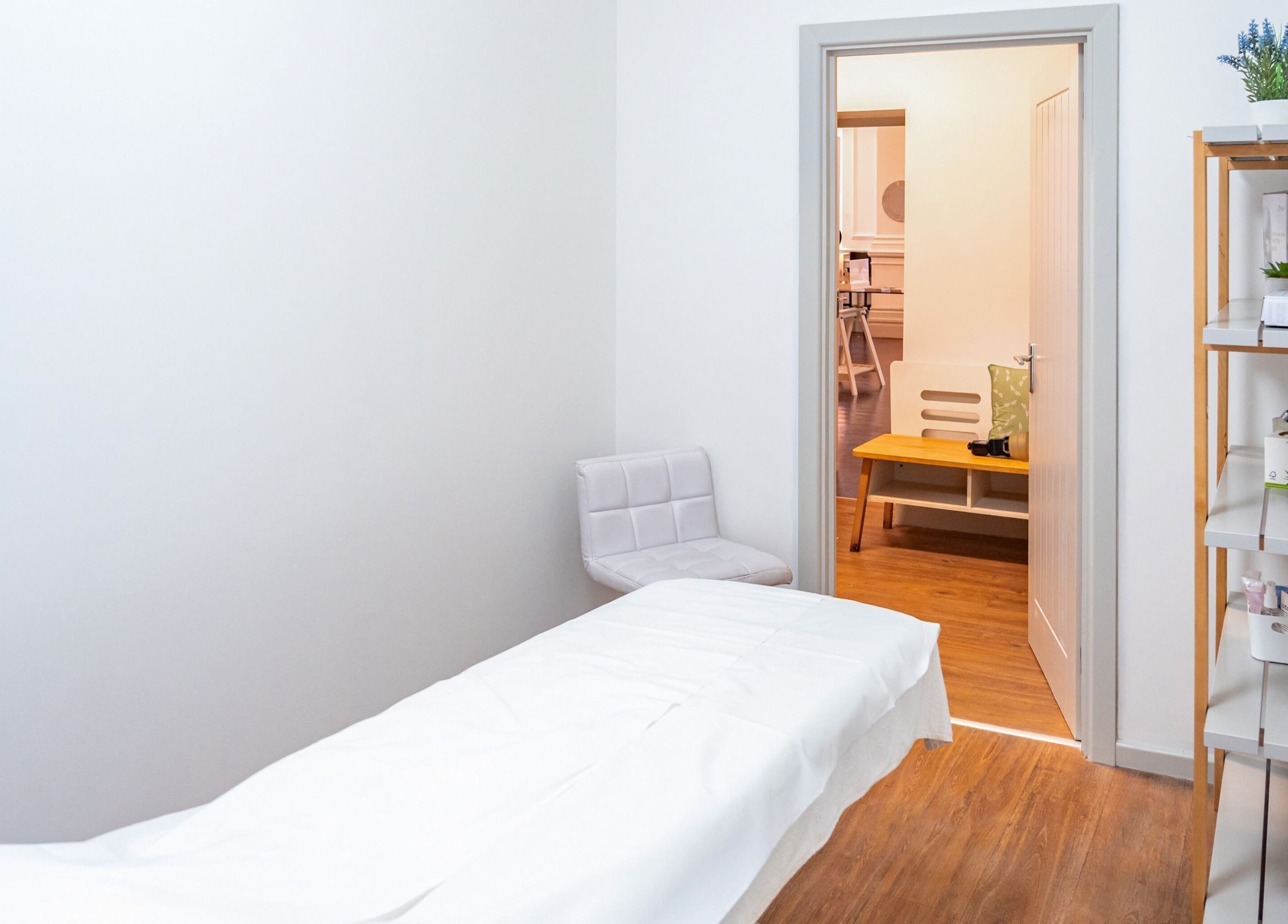 Peaceful treatment room at Pixel Perfect Clinic- Medical Aesthetics Skin Clinic, Southampton, England, GB.