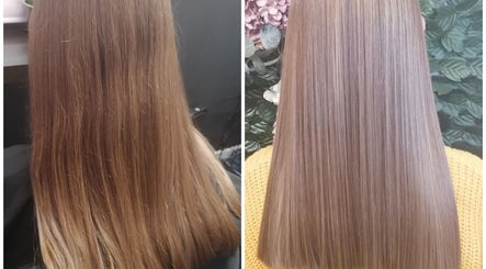 Before and after smooth hair treatment at Hair by Teri, Wishaw, Scotland, GB. Stunning results showcased.