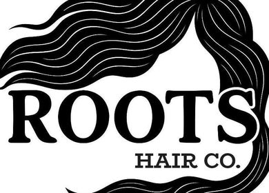 Logo of Roots Hair & Co in Needham Market, England, featuring elegant flowing hair design.