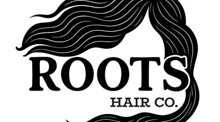 Logo of Roots Hair & Co in Needham Market, England, featuring elegant flowing hair design.