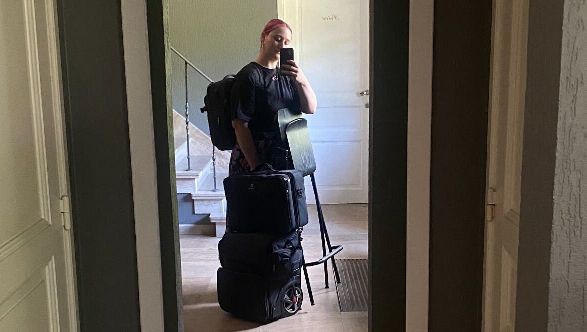 Professional carrying equipment at Studio Tinka by Tine Josephy, Gent, Vlaams Gewest, BE.