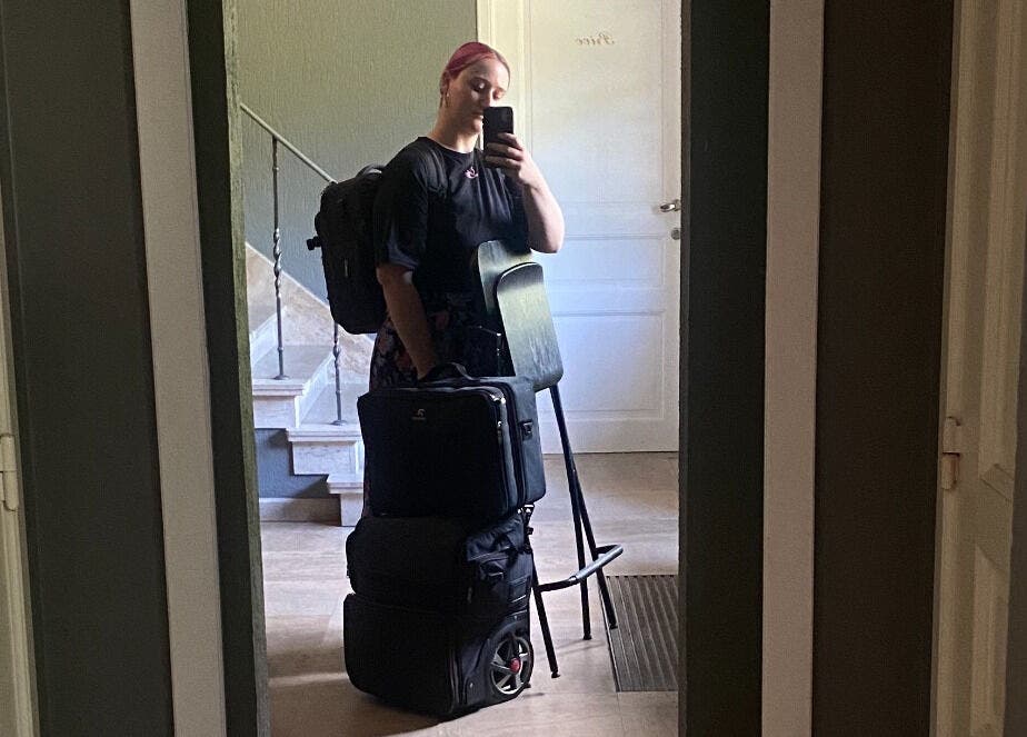 Professional carrying equipment at Studio Tinka by Tine Josephy, Gent, Vlaams Gewest, BE.