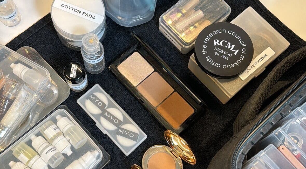 Makeup products at Studio Tinka by Tine Josephy in Gent, Vlaams Gewest, BE. Featuring palettes, powders, and skincare.