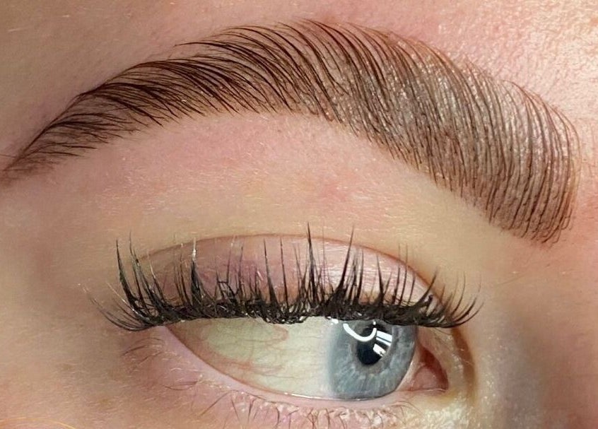 Perfectly groomed eyebrow with lash extensions at Skin&soul by Siena, Northampton, England, GB.