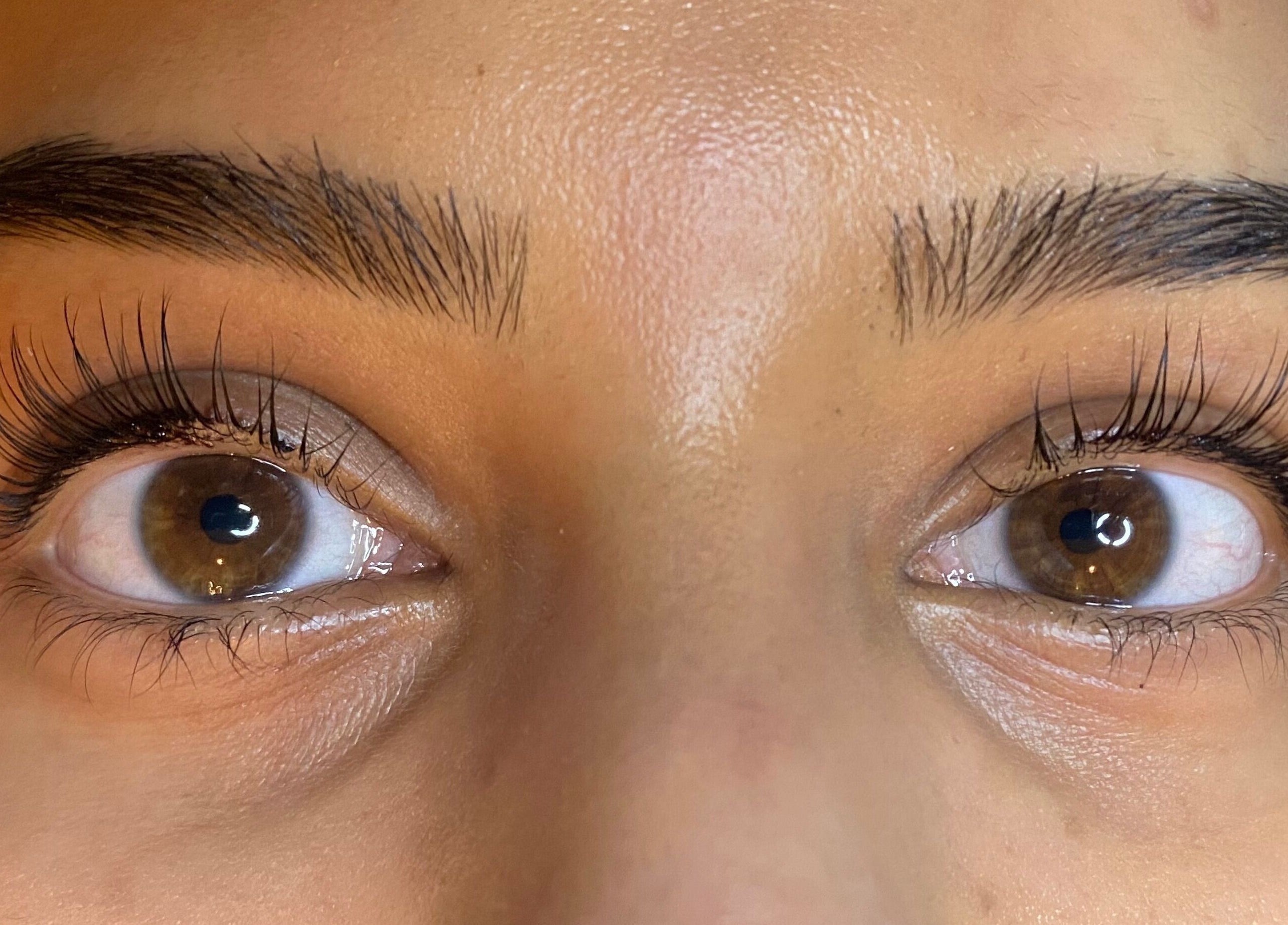 Close-up of lush, curled eyelashes at Skin&soul by Siena, Northampton, England, GB.