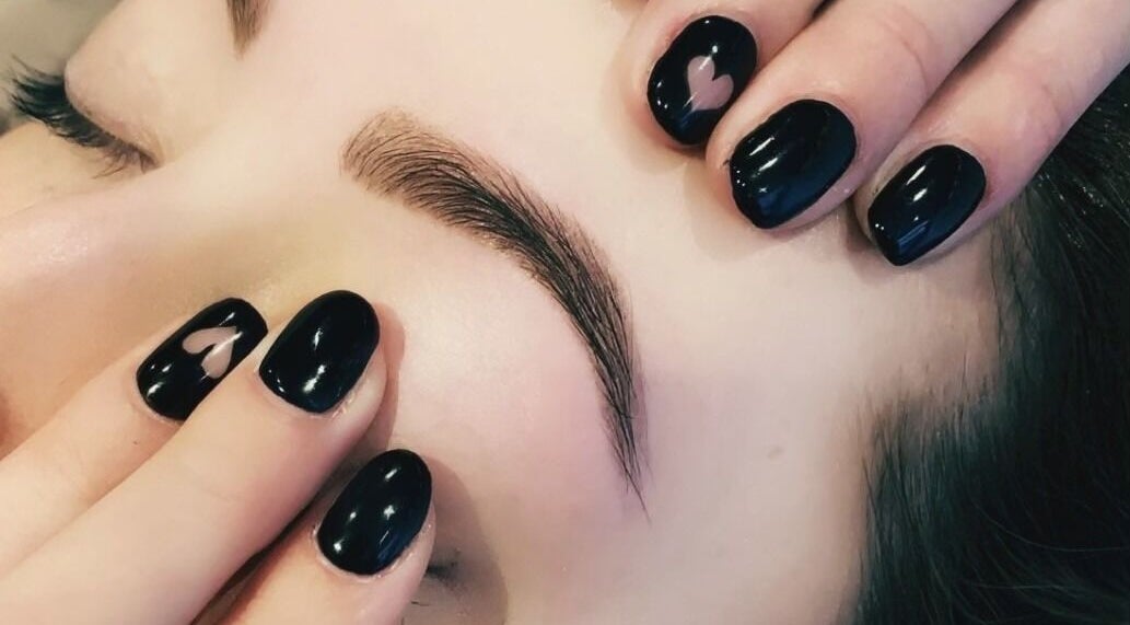Perfectly shaped brows and nail art at Mint Salon & Academy, Derby, England, GB.