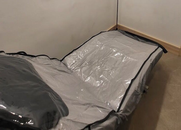 Therapy bed setup for relaxation at CK Laser at Salon Forty Four, Eastbourne, England, GB.