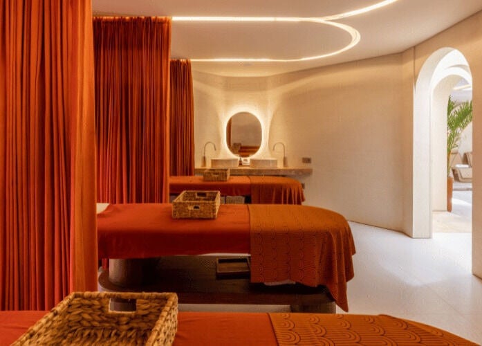 Relaxing spa room at Asai Spa in Bali, Bali, ID with soft lighting and elegant decor.
