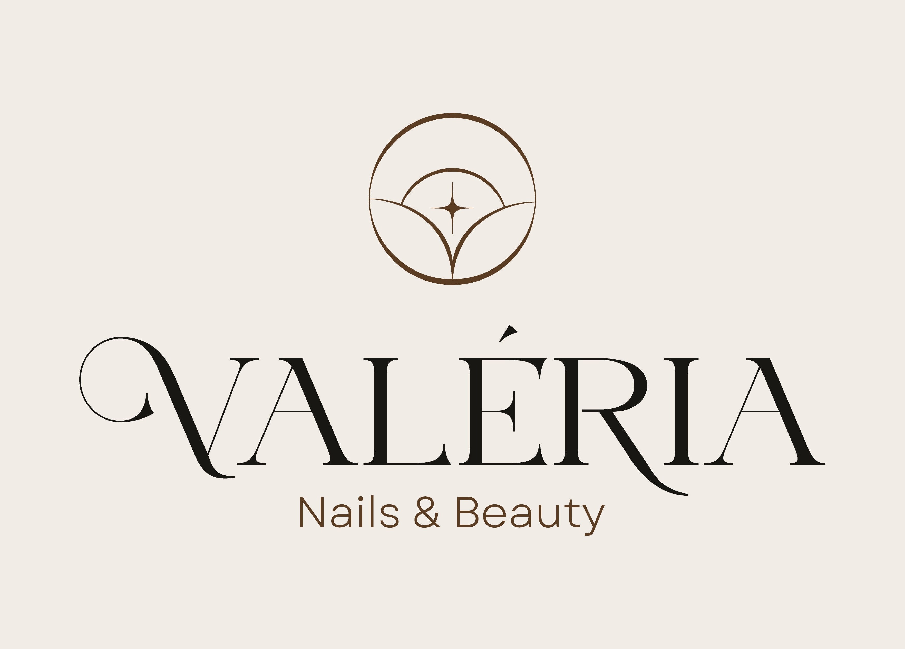 Valeria Nails and Beauty logo with elegant design in Mullingar, IE.
