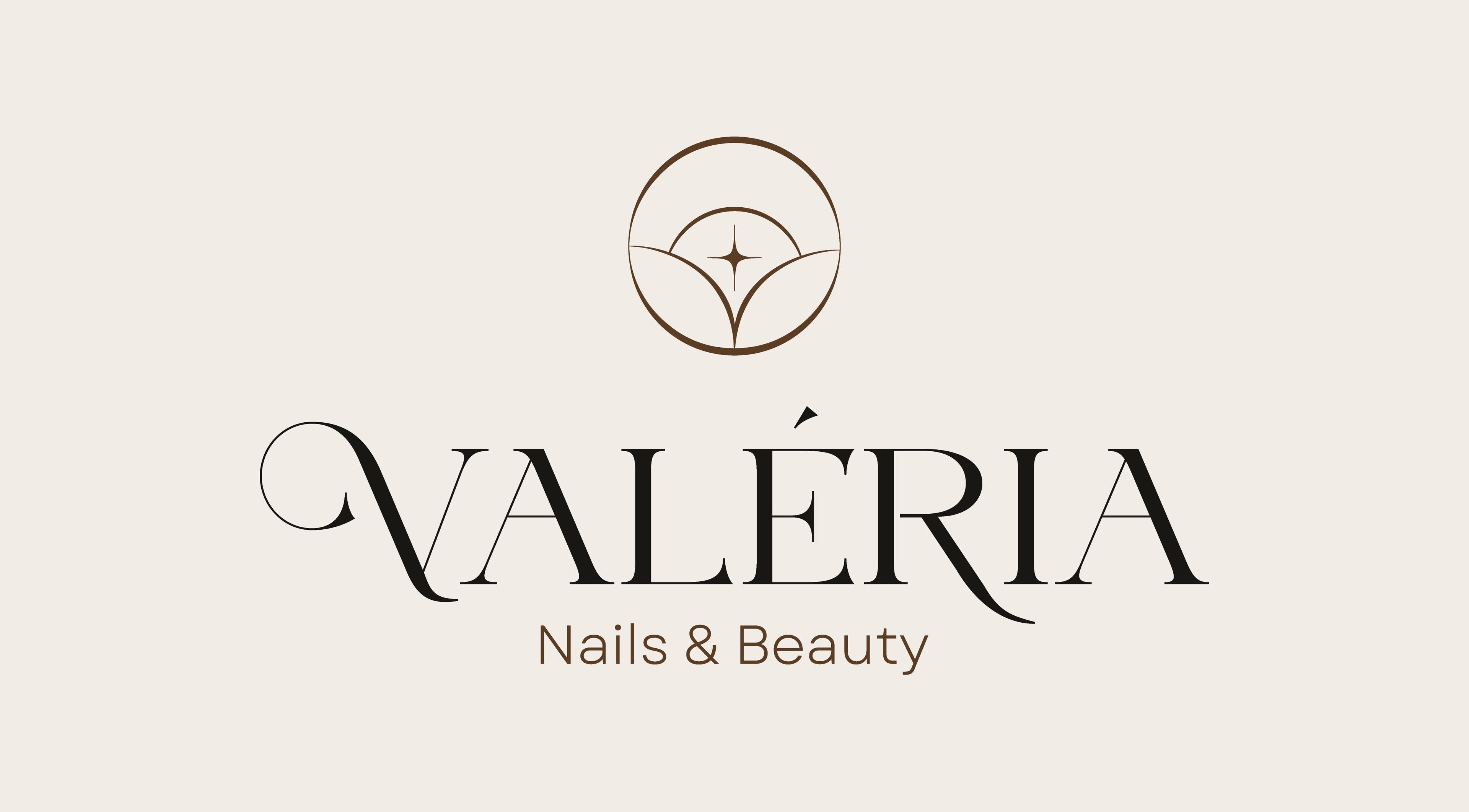 Valeria Nails and Beauty logo with elegant design, Mullingar, IE.