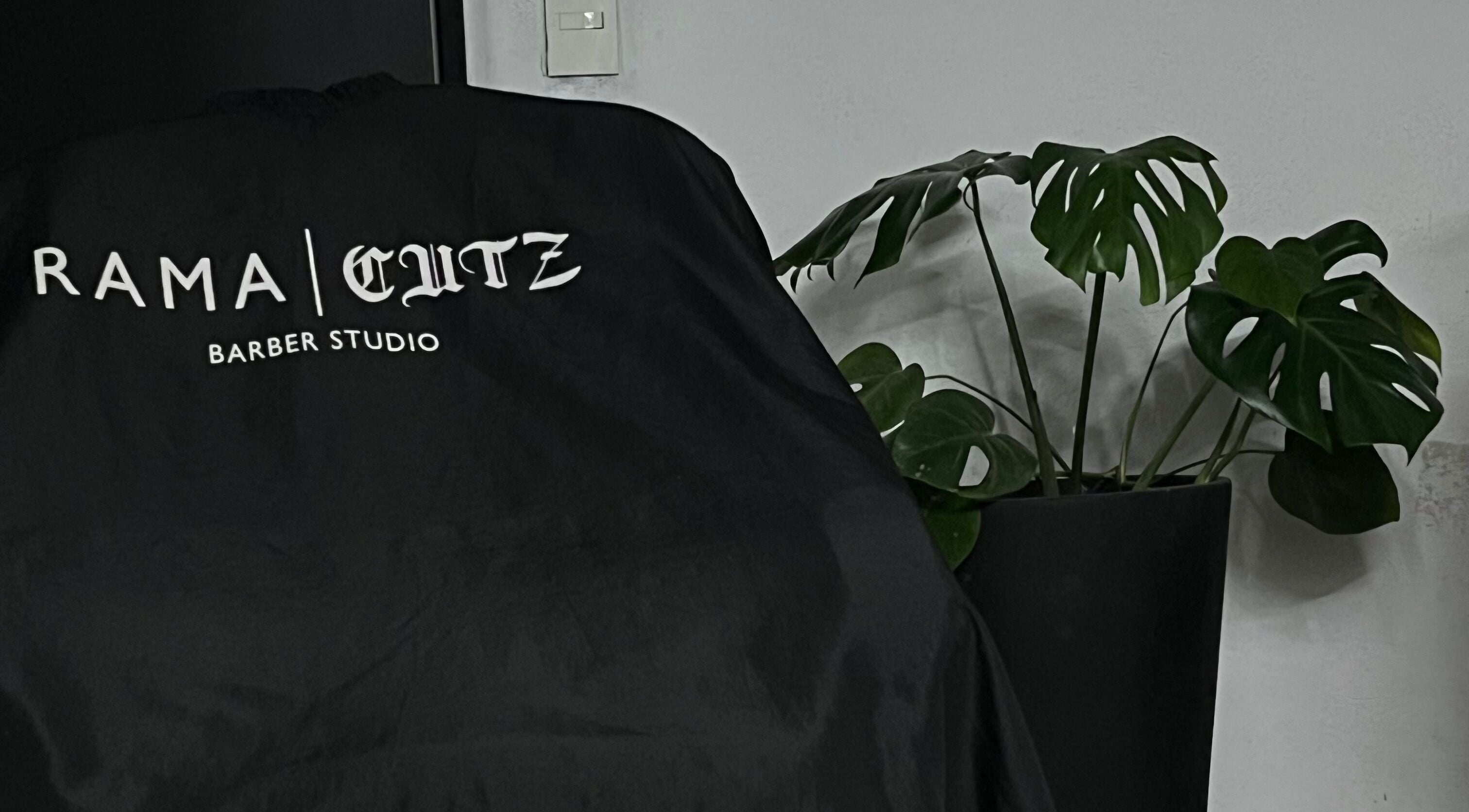 Silla de peluquería en 𝕮𝖚𝖙𝖟 studio, Pilar, Provincia De Buenos Aires, AR, junto a planta decorativa.