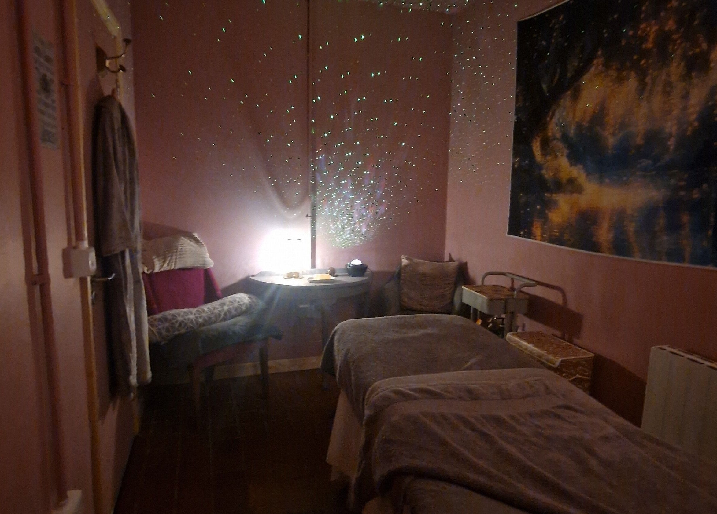 Relaxing treatment room at The Green Witches Doneraile Well Being Hub, Doneraile, County Cork, IE.