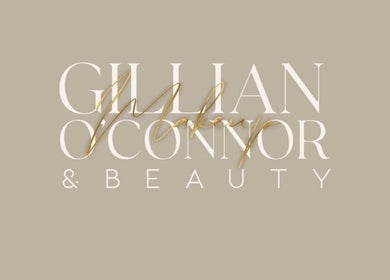 Gillian O’ Connor Makeup & Beauty logo, Dublin, County Dublin, IE, elegant gold script on a beige background.