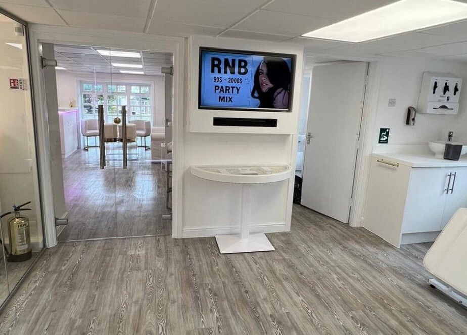 Modern interior at Sass Aesthetics Training Academy, Milnrow, England, GB featuring a sleek, welcoming atmosphere.