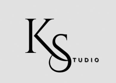 Kinesha Studio logo, Bedford, England, GB. Elegant black letters 'KS' on a light background.