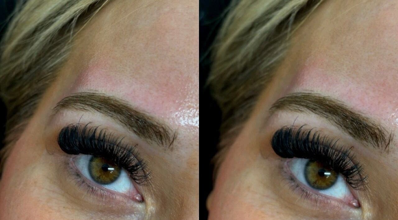 Eyelash extension result at Certified Curls, Droitwich Spa, England, GB, showcasing lush and elegant eyelashes.