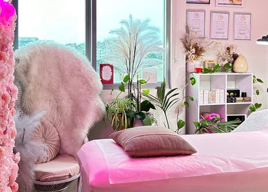 Soothing interior of Rebel Lashes Perth in Western Australia, featuring plush decor and soft lighting for relaxation.