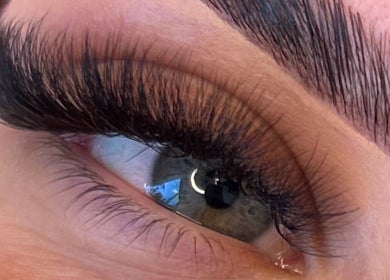 Close-up of lush eyelash extensions at Rebel Lashes Perth in Western Australia, AU.