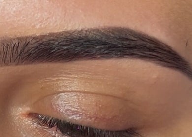 Close-up of expertly shaped eyebrow at Rebel Lashes Perth, Western Australia, Western Australia, AU.